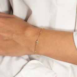 CORDELIA BLUE AQUAMARINE GOLDEN BRACELET