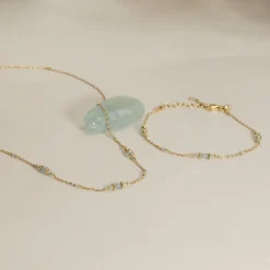 CORDELIA BLUE AQUAMARINE GOLDEN BRACELET