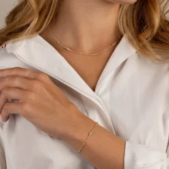 CORDELIA BLUE AQUAMARINE GOLDEN BRACELET