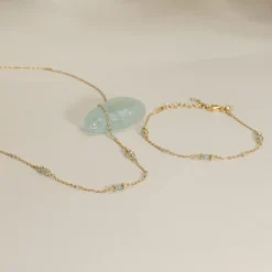 CORDELIA BLUE AQUAMARINE GOLDEN NECKLACE