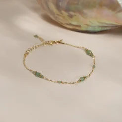CORDELIA GREEN AVENTURINE GOLDEN BRACELET