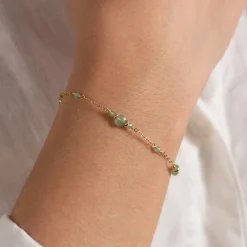 CORDELIA GREEN AVENTURINE GOLDEN BRACELET