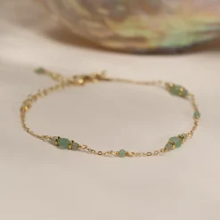 CORDELIA GREEN AVENTURINE GOLDEN BRACELET