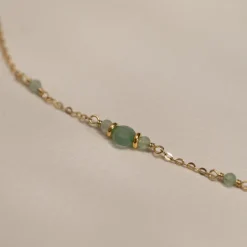 CORDELIA GREEN AVENTURINE GOLDEN NECKLACE
