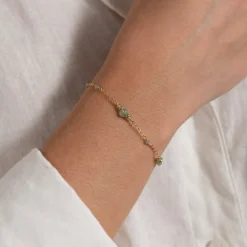 CORDELIA GREEN AVENTURINE GOLDEN BRACELET