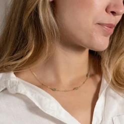 CORDELIA GREEN AVENTURINE GOLDEN NECKLACE