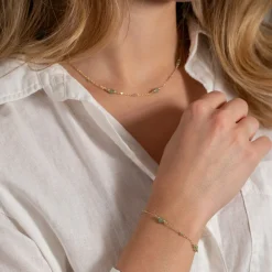 CORDELIA GREEN AVENTURINE GOLDEN BRACELET