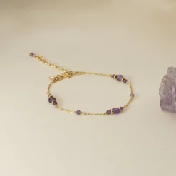 CORDELIA PURPLE AMETHYST GOLDEN BRACELET