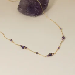 CORDELIA PURPLE AMETHYST GOLDEN NECKLACE