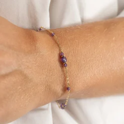 CORDELIA PURPLE AMETHYST GOLDEN BRACELET