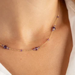 CORDELIA PURPLE AMETHYST GOLDEN NECKLACE