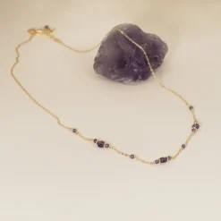 CORDELIA PURPLE AMETHYST GOLDEN NECKLACE