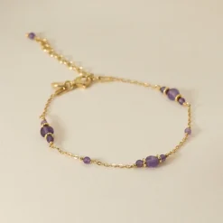 CORDELIA PURPLE AMETHYST GOLDEN BRACELET