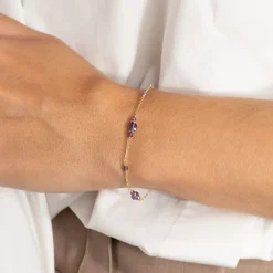 CORDELIA PURPLE AMETHYST GOLDEN BRACELET