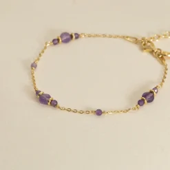 CORDELIA PURPLE AMETHYST GOLDEN BRACELET