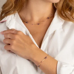 CORDELIA PURPLE AMETHYST GOLDEN NECKLACE