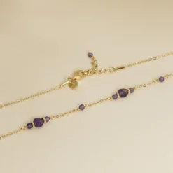 CORDELIA PURPLE AMETHYST GOLDEN NECKLACE