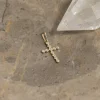 CRYSTAL CROSS SOLID GOLD PENDANT