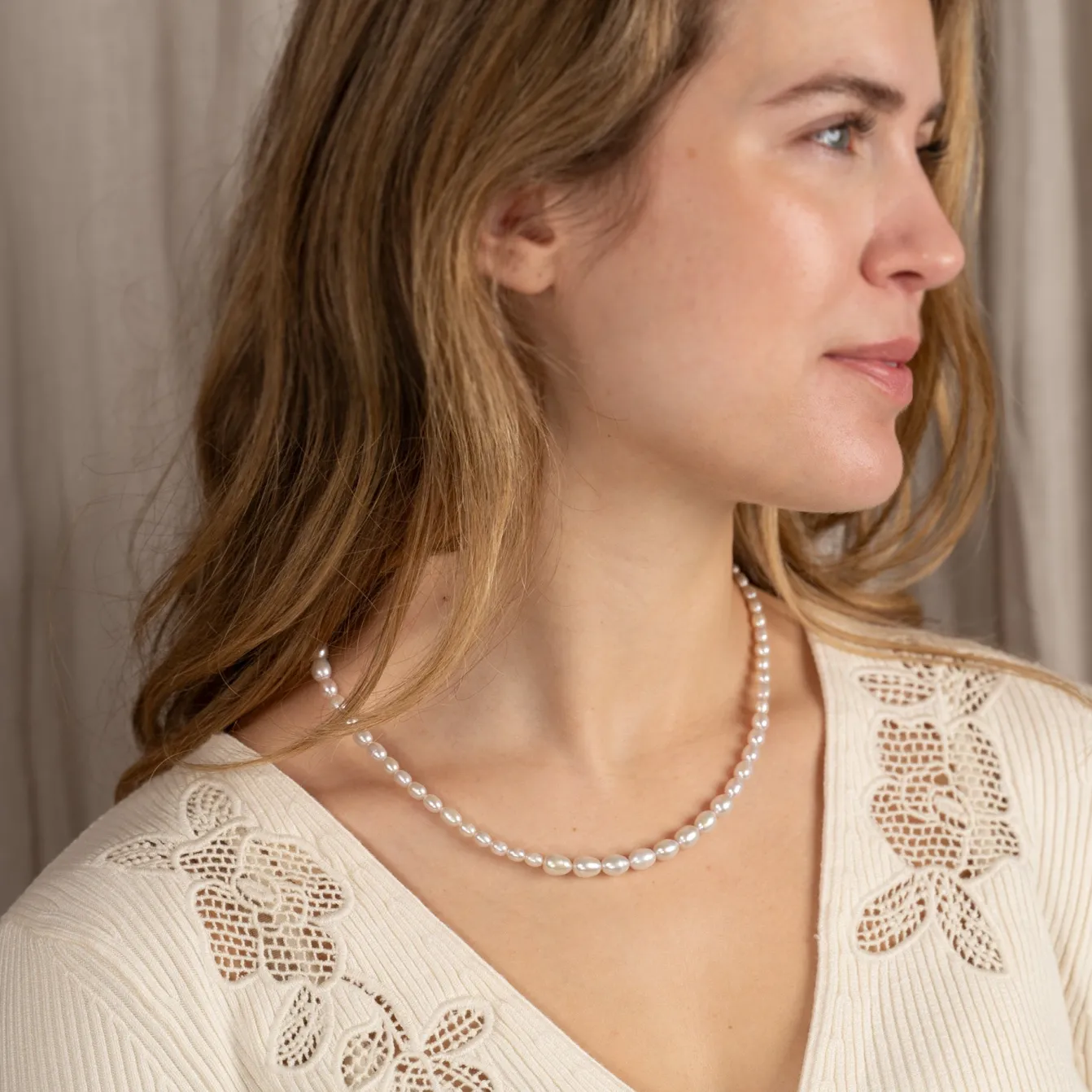 DAGMAR PEARL SILVER NECKLACE