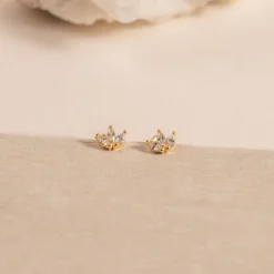 DAHLIA CRYSTAL GOLDEN EARRING