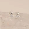 DAHLIA CRYSTAL SILVER EARRING