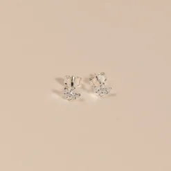 DAHLIA CRYSTAL SILVER EARRING