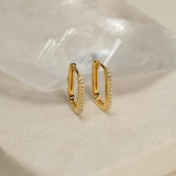 DANIA CRYSTAL GOLDEN HUGGIE EARRING