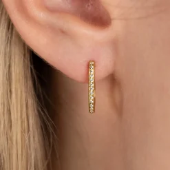 DANIA CRYSTAL GOLDEN HUGGIE EARRING