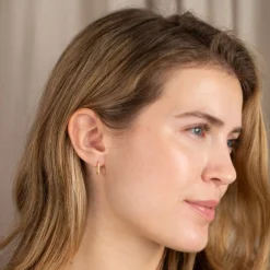DANIA CRYSTAL GOLDEN HUGGIE EARRING