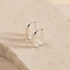 DANIELLE LARGE SILVER CREOL EARRING