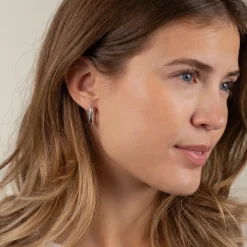 DANIELLE LARGE SILVER CREOL EARRING