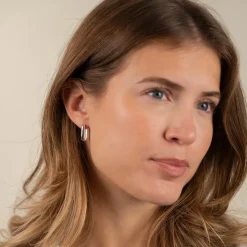 DANIELLE LARGE SILVER CREOL EARRING