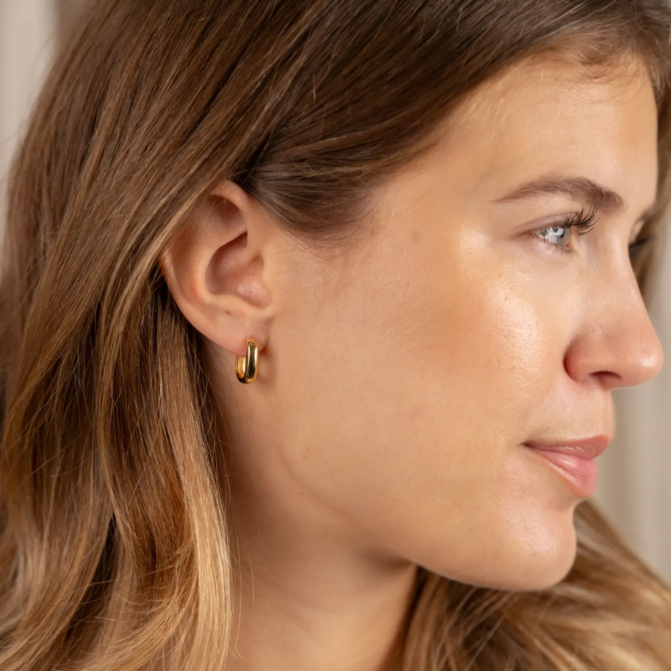 DANIELLE SMALL GOLDEN CREOL EARRING
