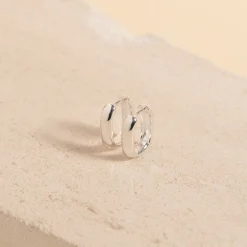 DANIELLE SMALL SILVER CREOL EARRING