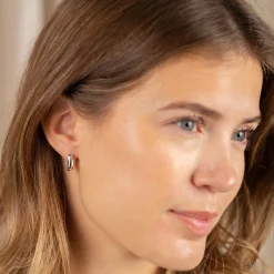 DANIELLE SMALL SILVER CREOL EARRING