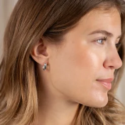 DANIELLE SMALL SILVER CREOL EARRING