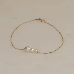 DARA PEARL SOLID GOLD BRACELET
