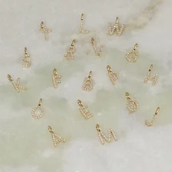 DIAMOND LETTER PENDANT - 0.1ct - YG