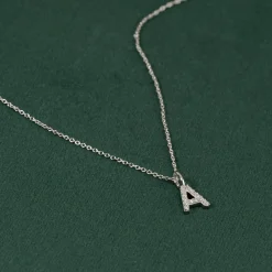 DIAMOND LETTER PENDANT - 0.1ct - WG