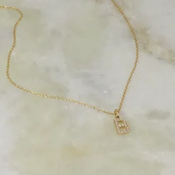 DIAMOND LETTER PENDANT - 0.1ct - YG