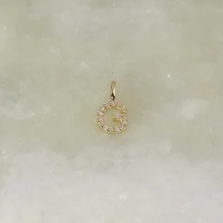 DIAMOND LETTER PENDANT - 0.1ct - YG