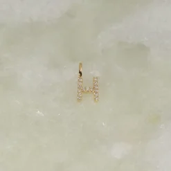 DIAMOND LETTER PENDANT - 0.1ct - YG