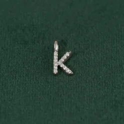DIAMOND LETTER PENDANT - 0.1ct - WG
