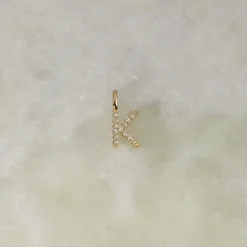 DIAMOND LETTER PENDANT - 0.1ct - YG