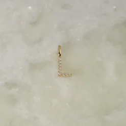 DIAMOND LETTER PENDANT - 0.1ct - YG