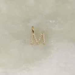 DIAMOND LETTER PENDANT - 0.1ct - YG