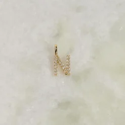 DIAMOND LETTER PENDANT - 0.1ct - YG