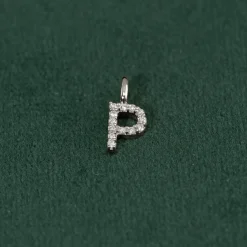 DIAMOND LETTER PENDANT - 0.1ct - WG