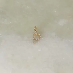 DIAMOND LETTER PENDANT - 0.1ct - YG