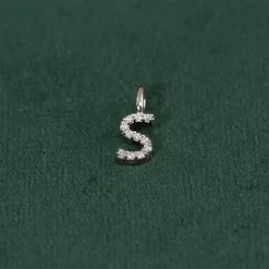 DIAMOND LETTER PENDANT - 0.1ct - WG
